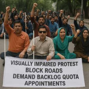 Himachal Protest Visually Impaired Disabled Persons